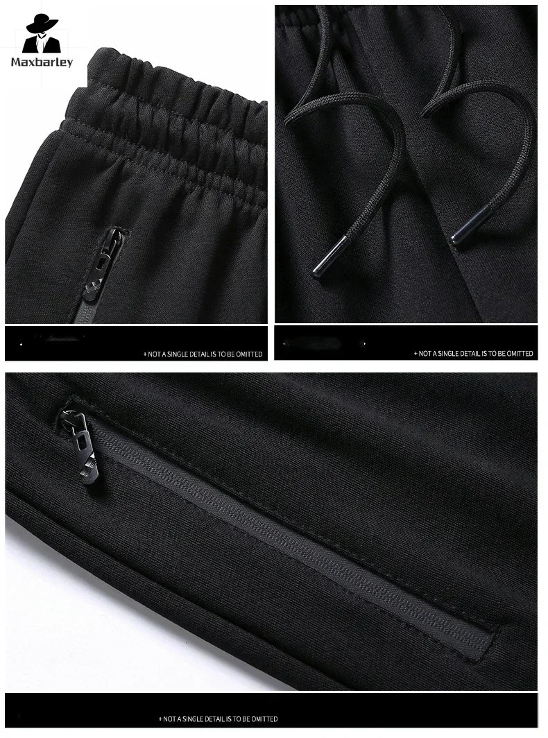 Spring/Autumn Sportswear Mens Sweatpants Set Two piece Black Sportswear Hip Hop Street Clothing Running Sportswear 241024