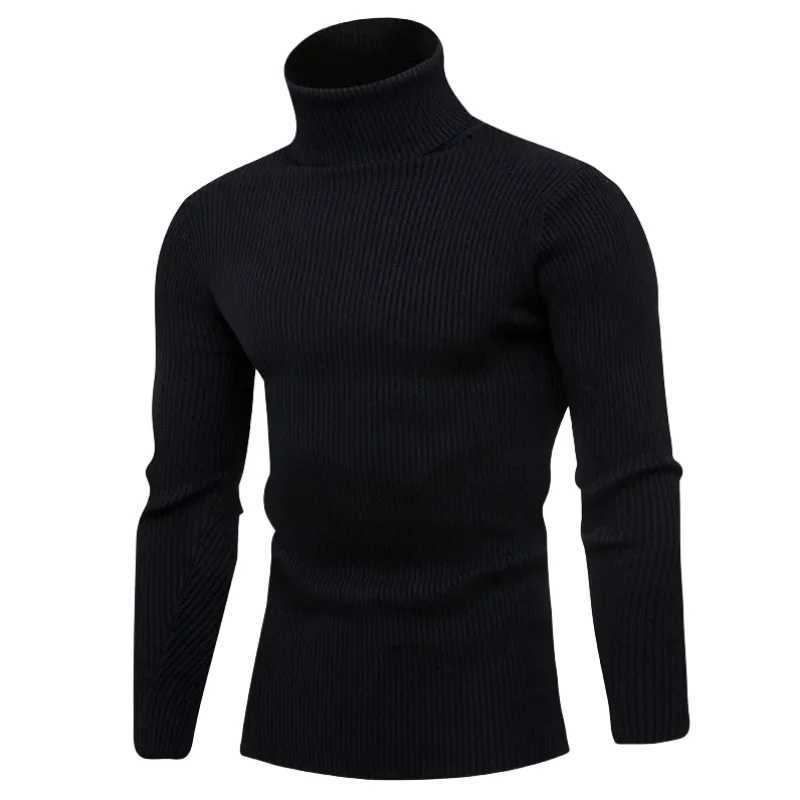 New Autumn Winter Turtleneck Sweater Men Solid Color Casual Wool Knitted Pullovers Sweater Mens Slim Fit Pullover Mens Clothing LX241024