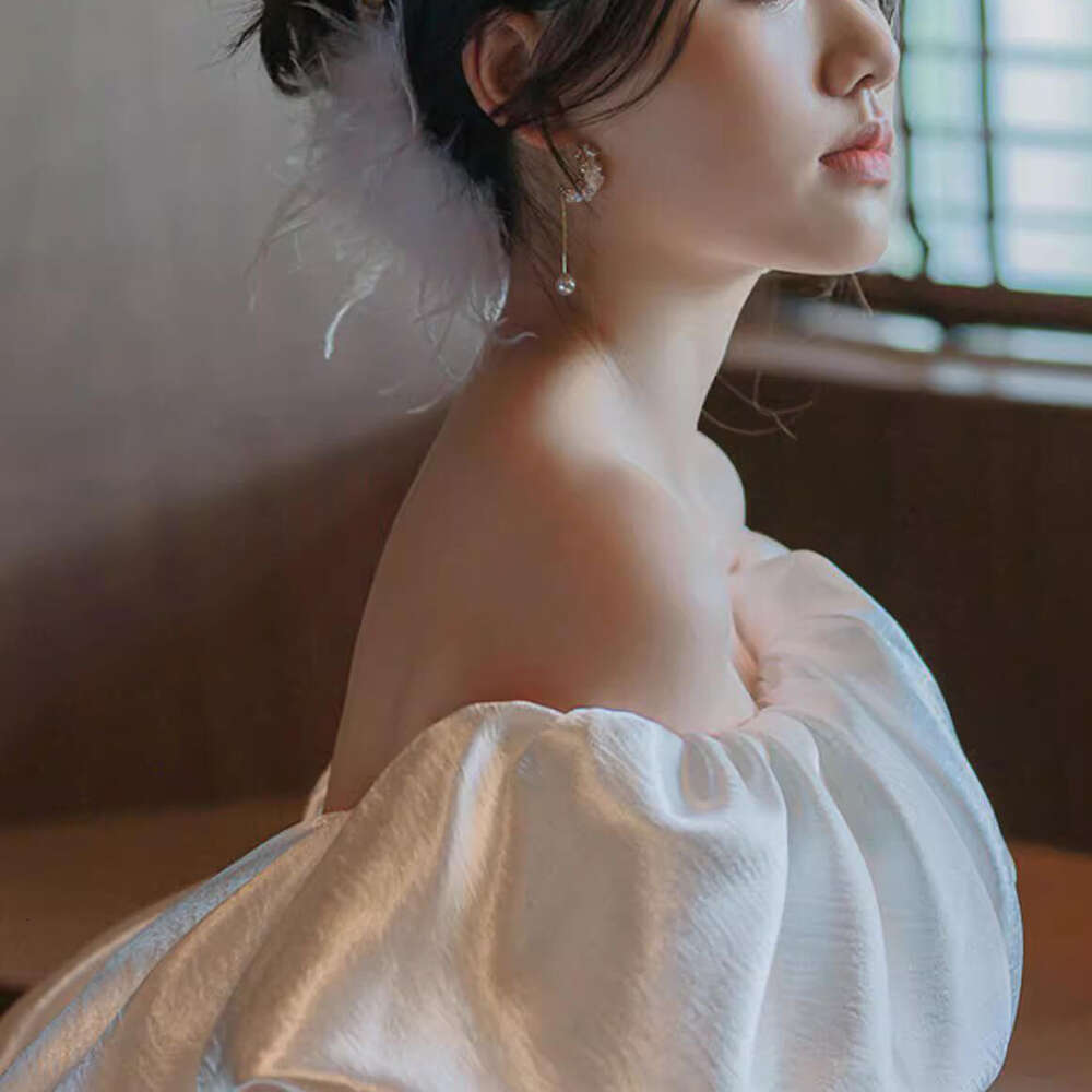 Fashion Women's Backless Strapless Satin Removable Hem Mermaid Bride Custom Wedding Dress Elegant 2023