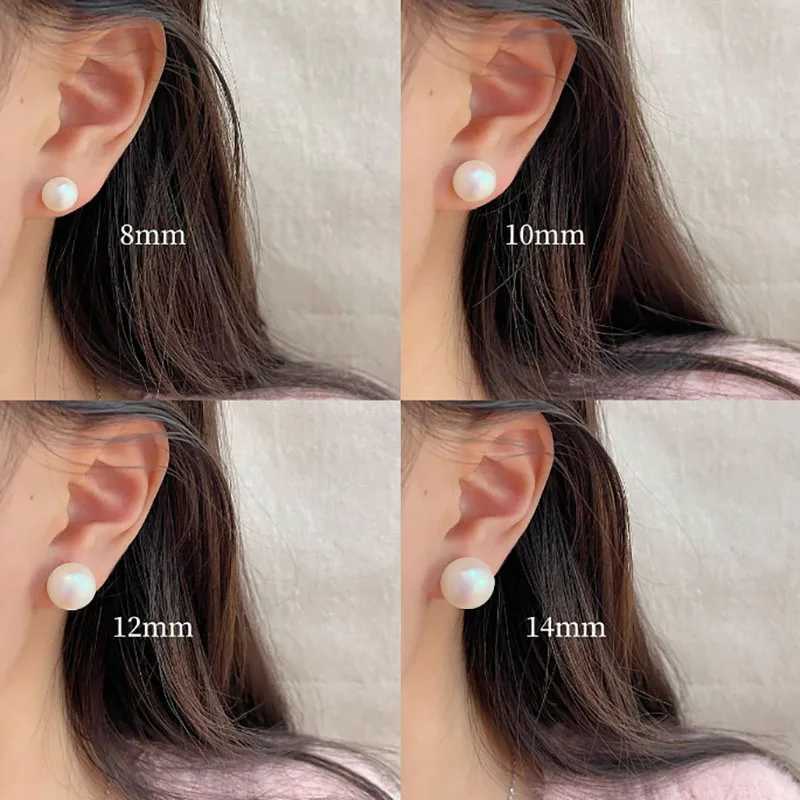 Stainless Steel Zircon Natural Pearl Earrings For Women Gold Plated Geometric Hoop Pearl Earring Wedding Bridesmaid Jewelry GifX241023