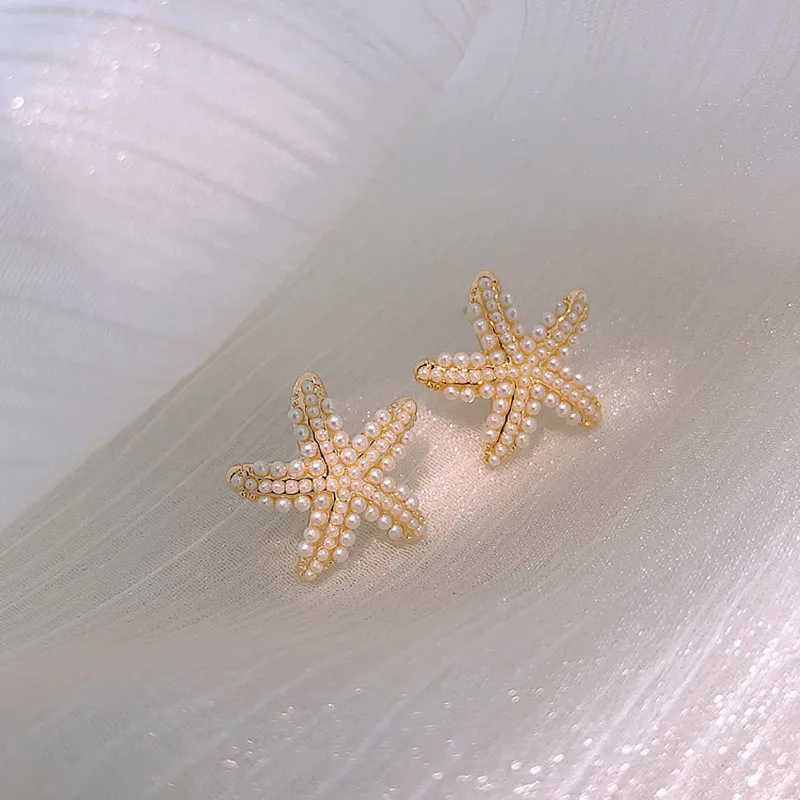 New Type Starfish Earrings for Women Temperament Exquisite Design Imitation Pearl Stud Earring Party Gifs Female Fashion JewelryX241023