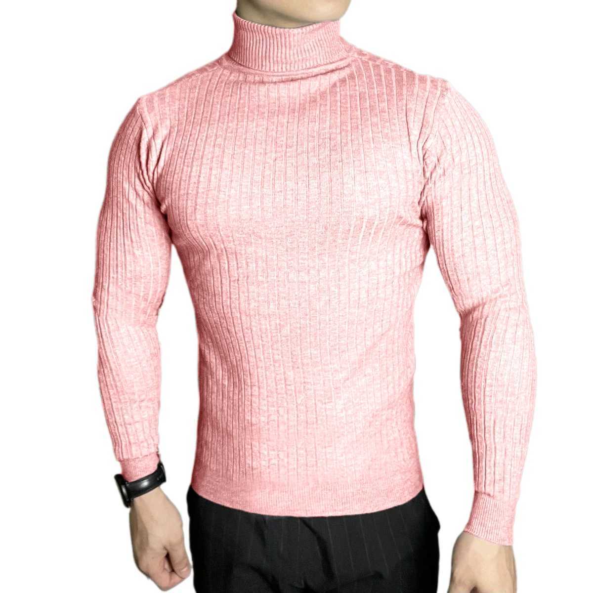 Autumn Mens Long Sleeve Knitted Sweaters Solid Color Breathable Turtleneck Pulloverr Winter Warm Sweatshirts Outdoor Streetwear LX241024