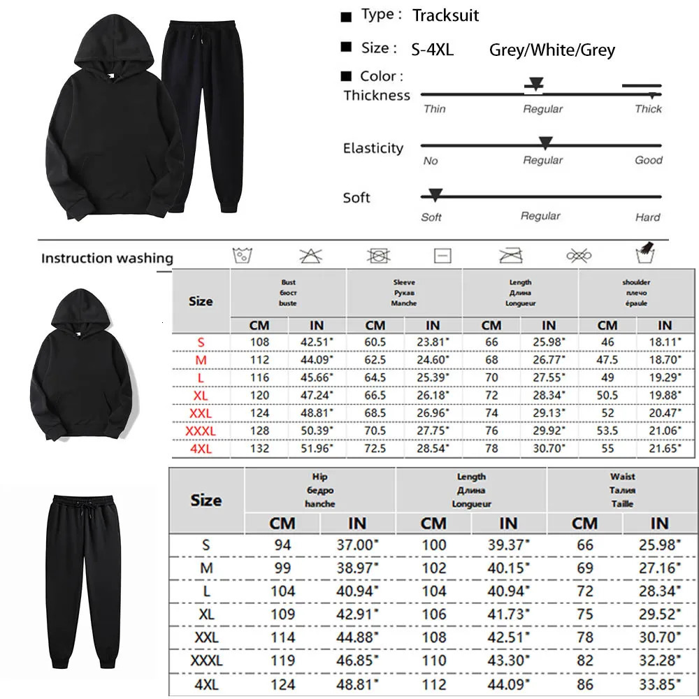 Mens sportswear 2-piece set hooded sweatshirtdrawstring pants mens running sportswear mens autumn sportswear 241024