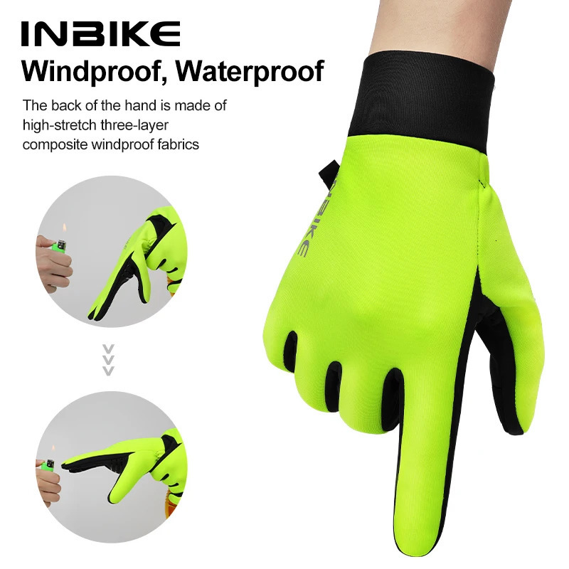 INBIKE Winter Cycling Gloves for Men Women Warm Fleece Biking Glove Riding Bicycle Waterproof Touchscreen Accessories 241024