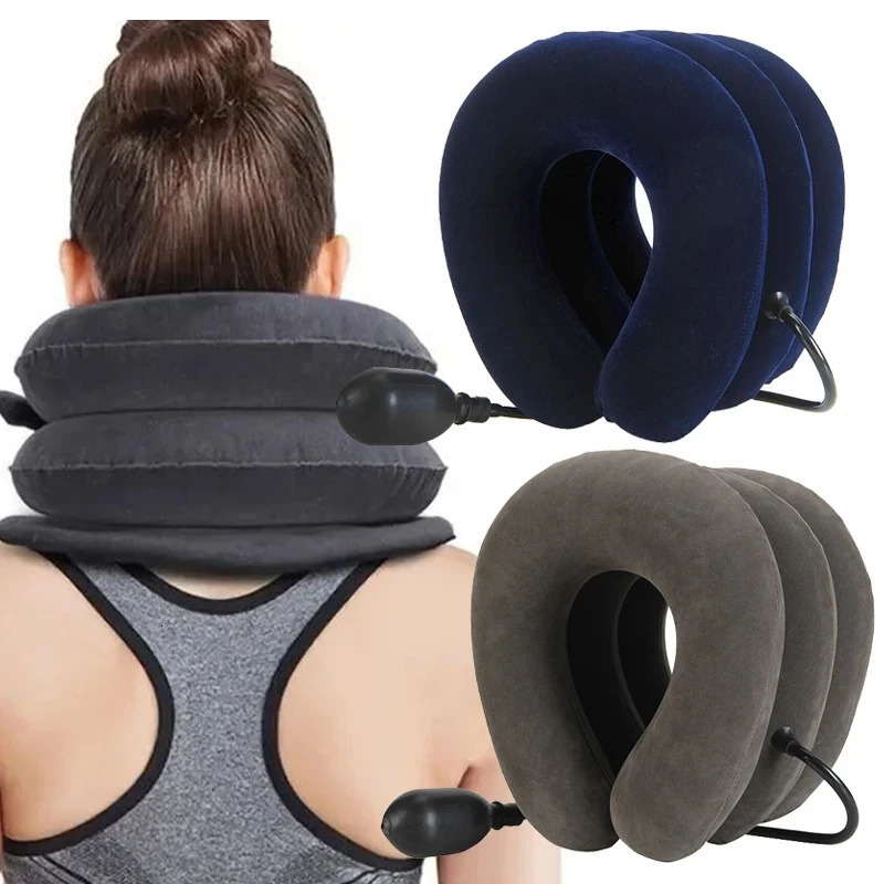Neck Support Cushion Inflatable Air Cervical Traction Device Pain Stress Relief Tractor Massage NECK Pillow 241024