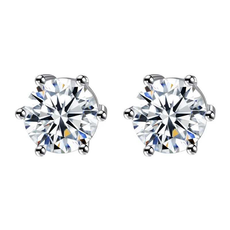 Real 925 Sterling Silver Womans High Quality Fashion Jewelry Crystal Zircon Stud Earrings XY0226X241023