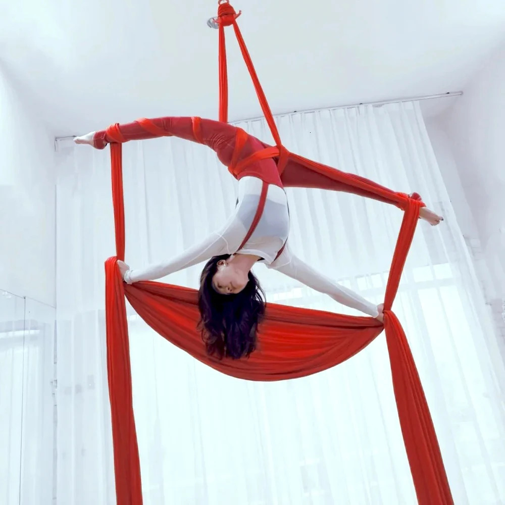 131yards 12m Aerial Silks Yoga Hammock Silk Swing GYM for Home Outdoor Fitness AntiGravity Body Building Pilates Belt 241024