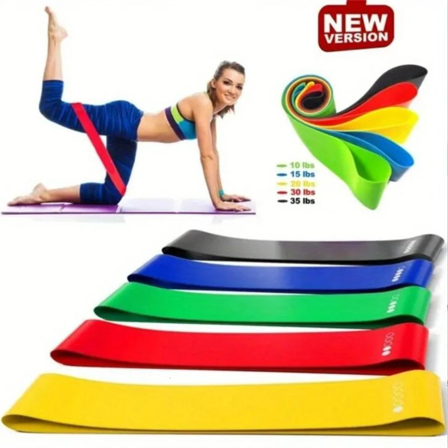 5pc Pack Yoga Elastic Resistance Band Fitness Stretching Rope Suitable For Hip Lifting Body Shaping Strength Training 241024