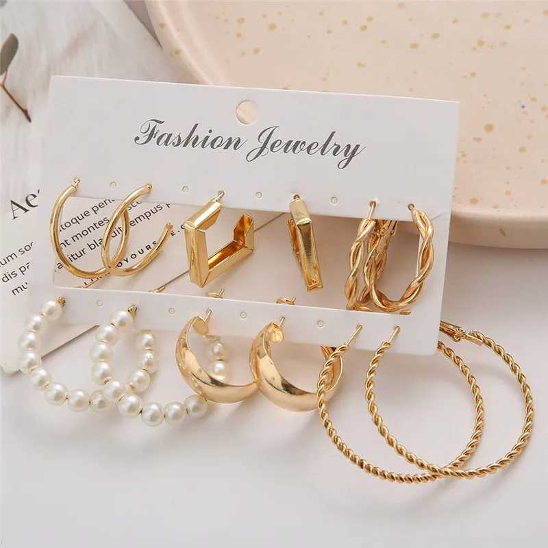 YOBEST Big Gold Color Pearl Drop Earrings for Women Acrylic Ring Earring Set Womens Wedding Jewelry Gifts New Fashion 2024 W241023