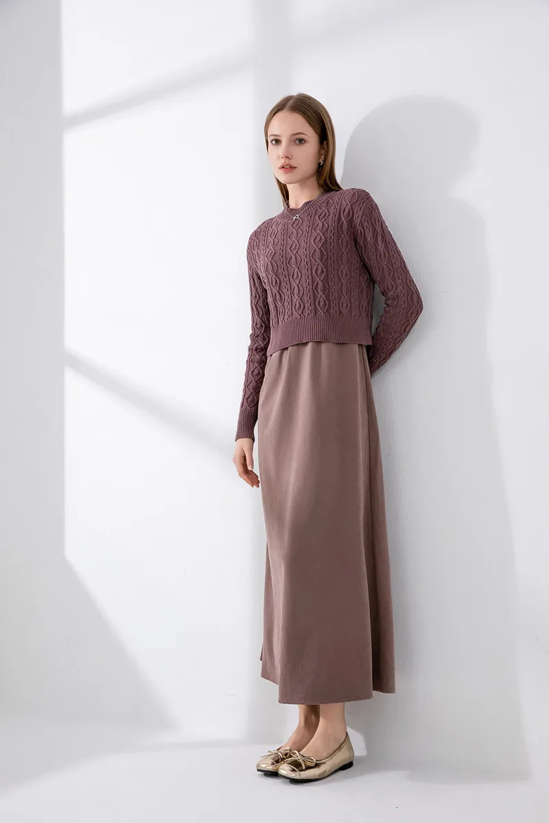 AS Womens Short Dress n Cable Knitted TopCupro Adjustable Shoulder Strap Dress 241024