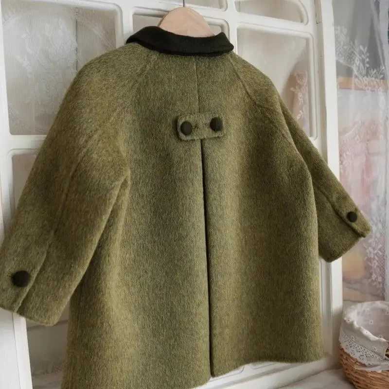 Childrens Clothing 2024 Winter New Fashionable Double sided Wool Coat Childrens Wool Coat W241023