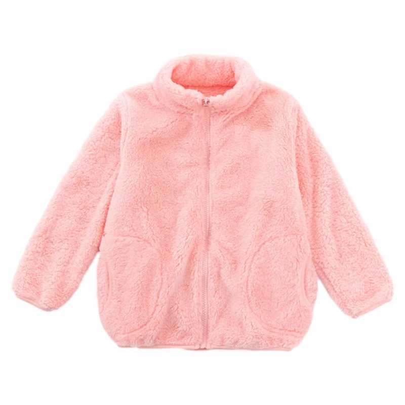 Autumn and Winter Childrens Jacket Solid Coral Velvet Thick Warm Jacket Childrens Leisure Outdoor Windproof Zipper Jacket Childrens Clothing 3-8Y W241