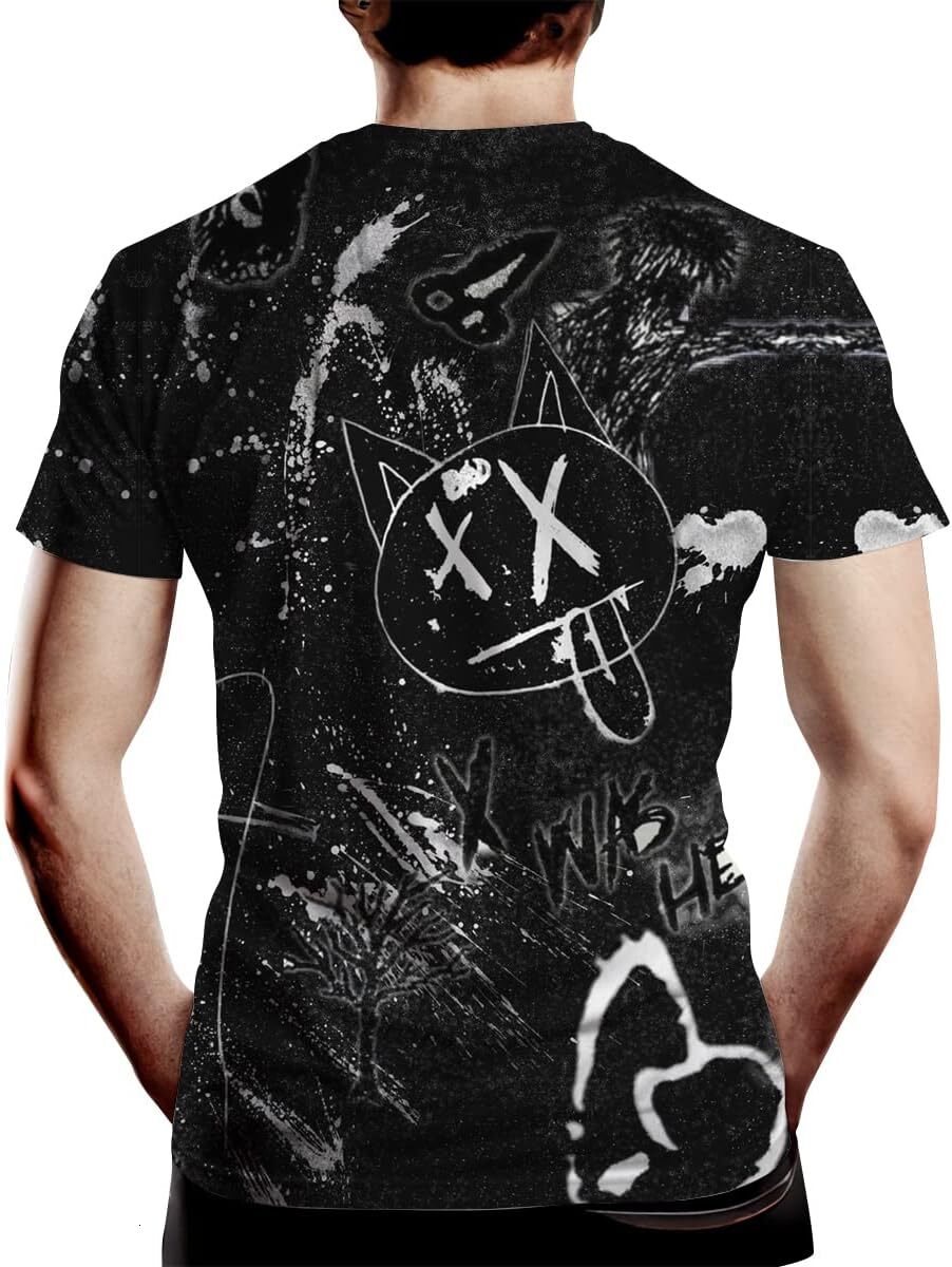 Mens T shirt Mens Graphic Casual Tees Short Sleeve Tshirt with 3D Graffiti Pattern tee Casual tops summer clothes breathable