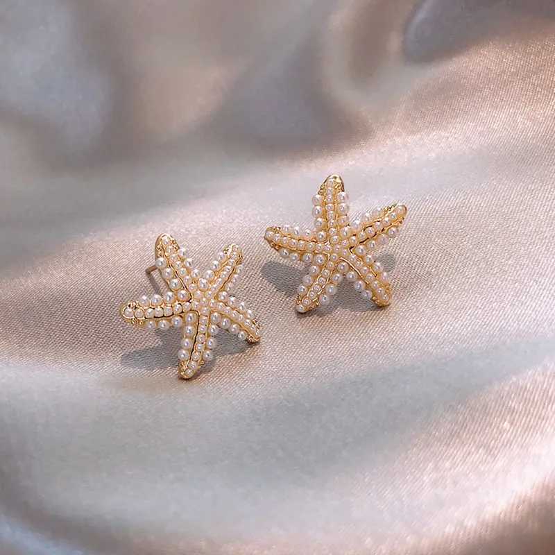 New Type Starfish Earrings for Women Temperament Exquisite Design Imitation Pearl Stud Earring Party Gifs Female Fashion JewelryX241023