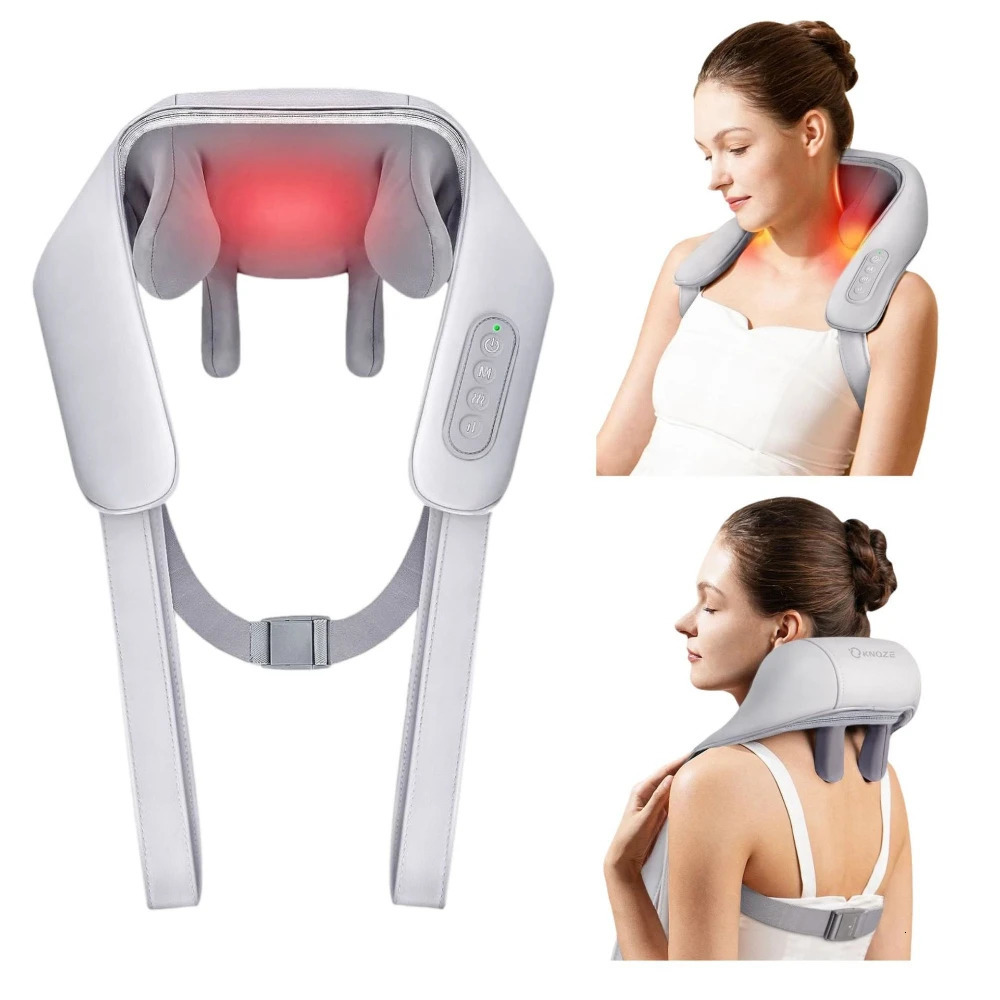 Portable Mini Relaxer Dredge Kneading Smart Electric Wrap Heated Trapezius Muscle Neck Multifunctional Shiatsu Massage Shawl y241024
