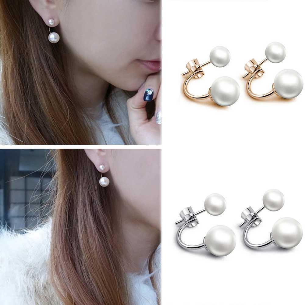 Fashion earrings double-sided earrings crystal ball earrings womens pearl earrings customized earrings 1 pair W241023