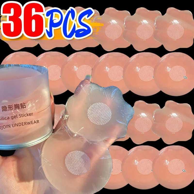 Invisible Silicone Nipple Cover 12/36Pcs Box Set Women Self Adhesive Chest Paste Bra Sticker Strapless Girls Reusable Patch PadsXJ241024