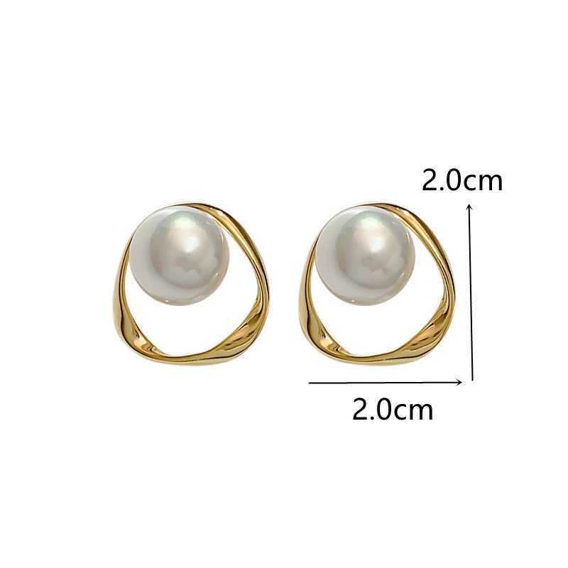 Deformity Round Pearl Earrings Womens Classic Simple Geometry Irregular Earrings Jewelry Tren Elegant Party Decoration W241023