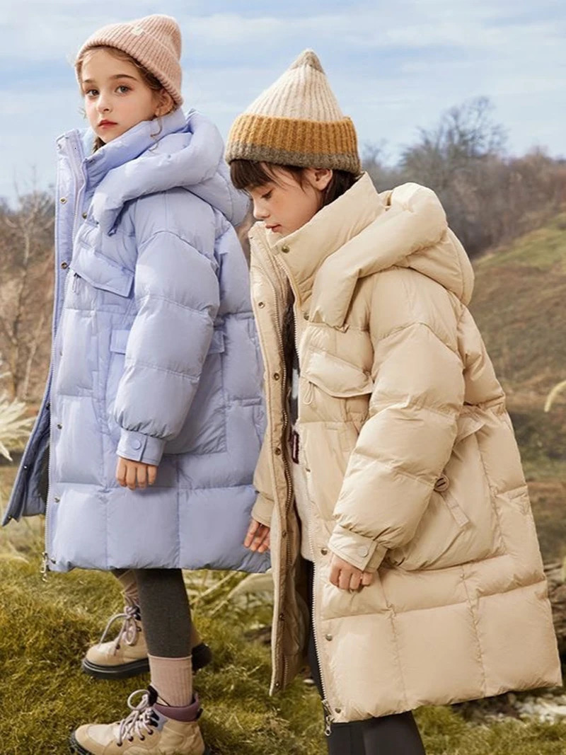 Teen girls down jacket winter solid color keep warm and fashionable childrens park jacket zipper jacket 4 6 8 10 12 14 year TR244 241024