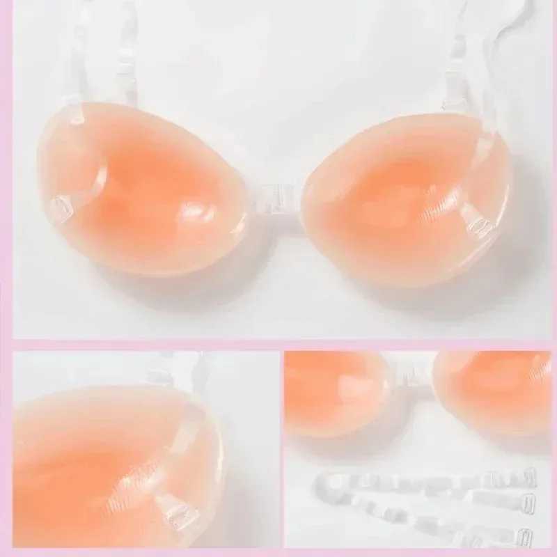 Silicone Bra Invisible Push Up Sexy Strapless Bra Stealth Adhesive Backless Breast Enhancer for Women Sticky Wedding Bikini BrasXJ241024