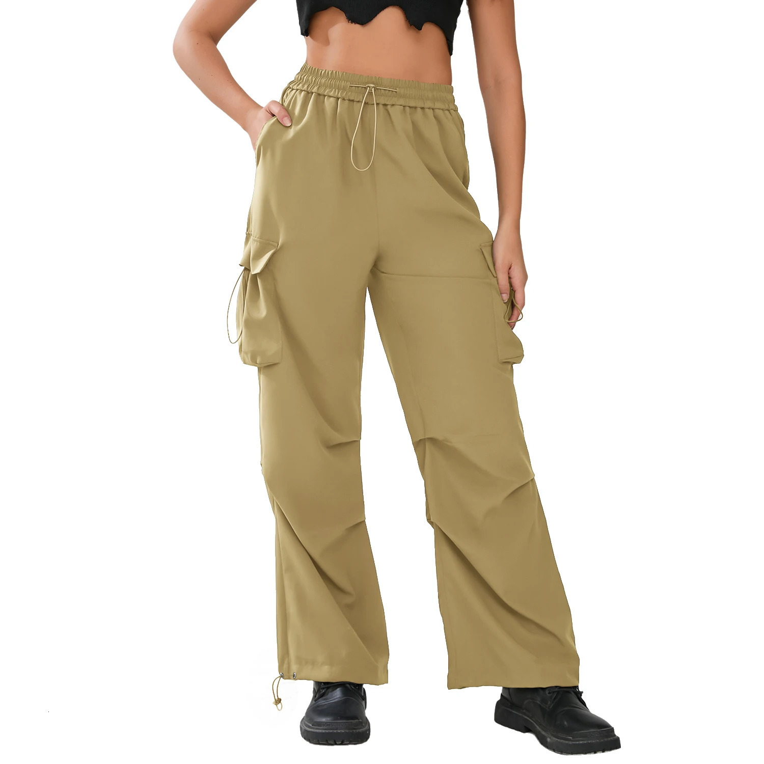 Cathsnna K-pop multi pocket wide leg loose street casual pants trend streetwear womens Y2k pocket pants 241023