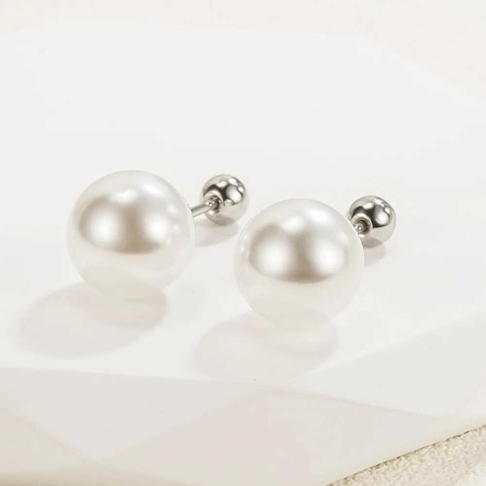 Real 925 Sterling Silver Womens High Quality Fashion Jewelry Pearl Stud Earrings New XY0294X241023