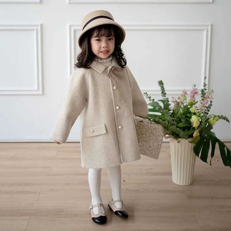 Womens wool coat jacket cotton coat 2023 Lovable Warm Thicken Plus Velvet Winter Autumn Teenager Childrens Clothing W241023