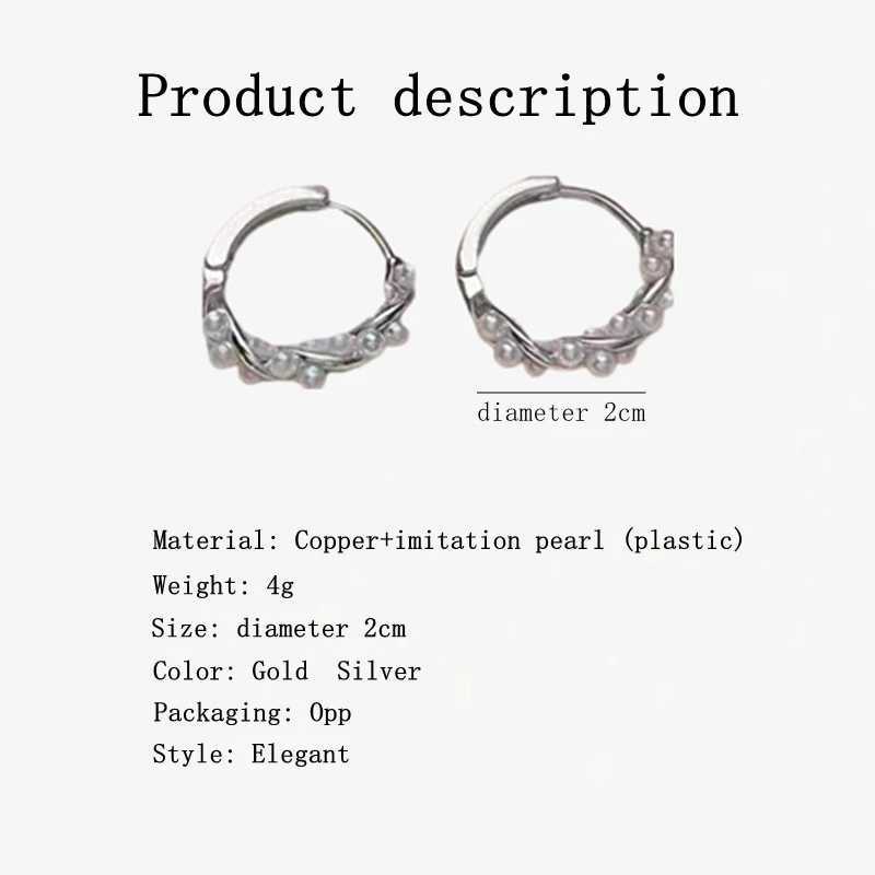 C-shaped border pearl earrings simple and versatile elegant style earrings W241023