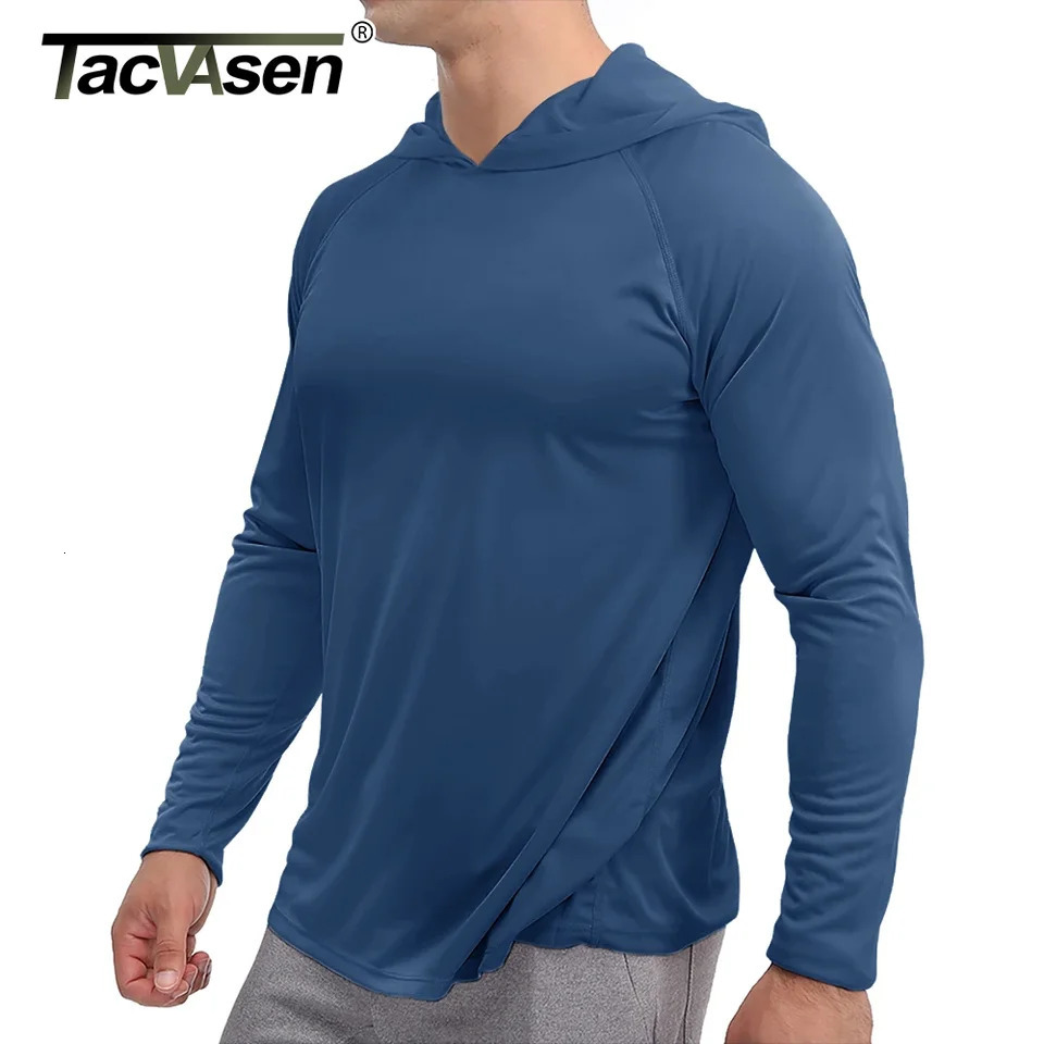 Tacvasen UPF 50Sunscreen T-shirt Mens Long Sleeve Hoodie Casual Quick Drying T-shirt Outdoor Hike Sports Running Zipper Top 241024