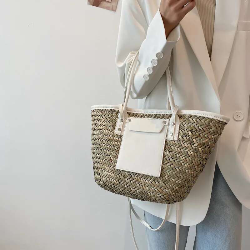 Designer Straw Handbags - hot Woven Beach Tote Women, Large Capacity Summer Crossbody Bag, Fashionable Korean-Style Handbag, Lightweight for Daily Use