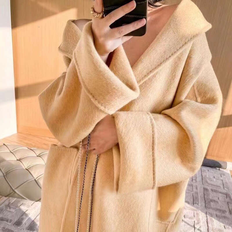 2023 Winter Jacket Cashmere Spring And Autumn Mid-Length High-End Loose Thickened 100% Wool Women's Coat