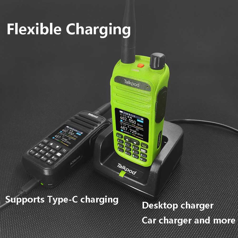 Interphone Talkpod A36Plus Walkie Talkie 5W Portable Ham CB Radio AM FM VHF UHF 7-Band NOAA Weather Receive Transceiver Two Way Radio Z241024
