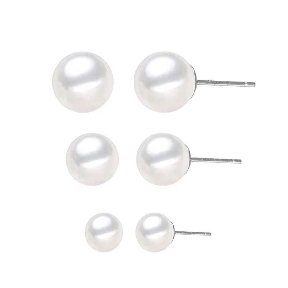 EManco minimst imitation pearl earrings suitable for women stainless steel small heat-resistant earrings fashionable jewelry 4/6/8MM W241023