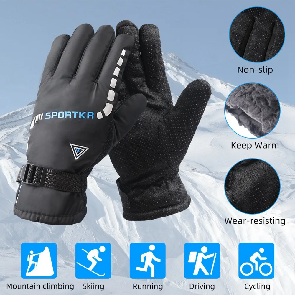 Men Winter Ski Gloves Windproof Thermal Outdoor Sport Cycling Bike Bicycle Motorcycle Hiking Camping Hand Warm 241024