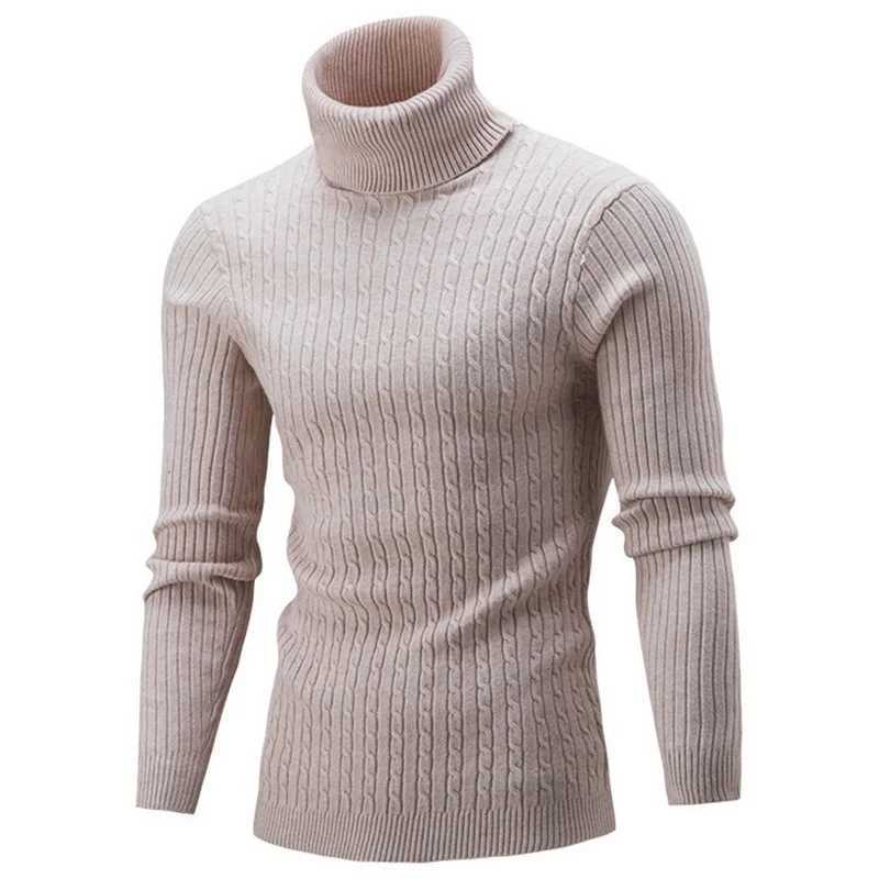 Winter Men Pullover Top Turtleneck Long Sleeve Thick Warm Sweater Slim Pullover Casual Knitwear Elasticity Knitwear Men Clothing LX241024