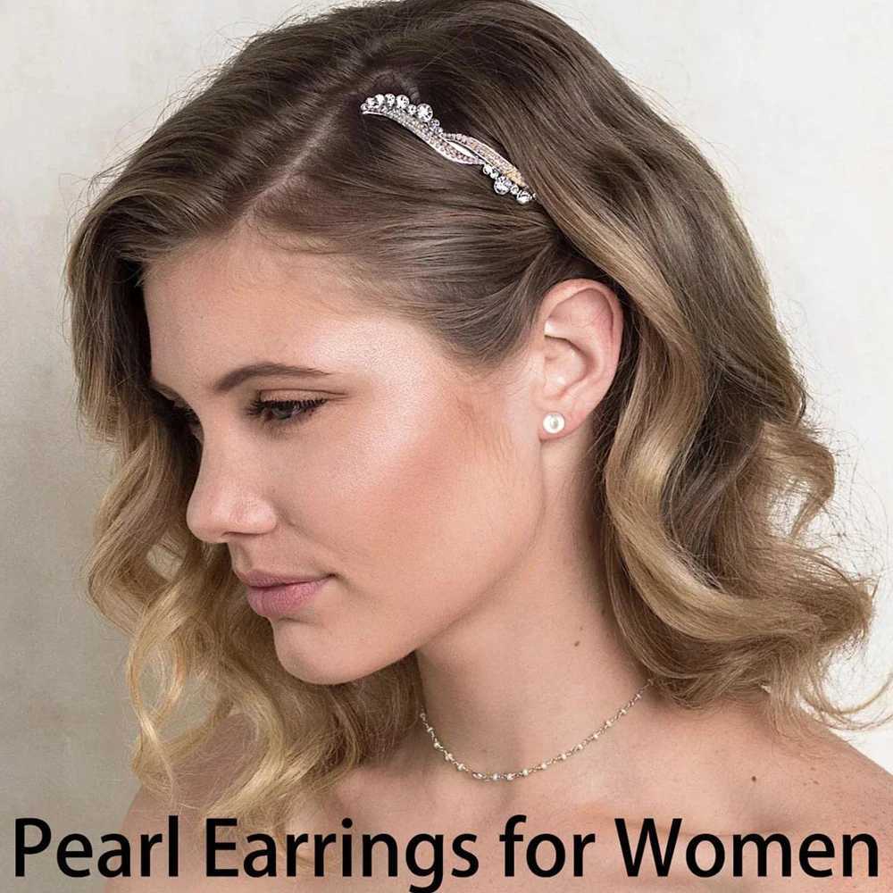 6 pairs of hypoallergenic stainless steel small ball pearl earrings set suitable for women 3-8MM W241023