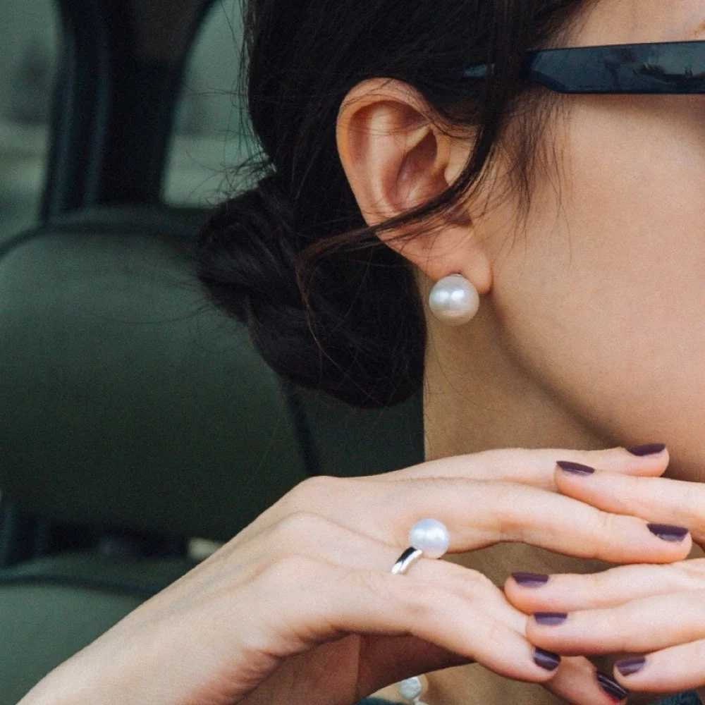 8-14mm Minimalist Imitation Pearl Korean French Elegance Stud Earrings For Women Stainless Steel Earing Classic Luxury JewelryX241023