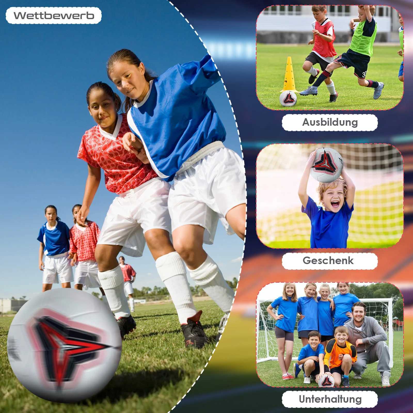 New PVC Machine-stitched Football Soccer Balls Official Size 5 Match Balls Seamss Wearproof Anti-slip Training FootballXJ241023