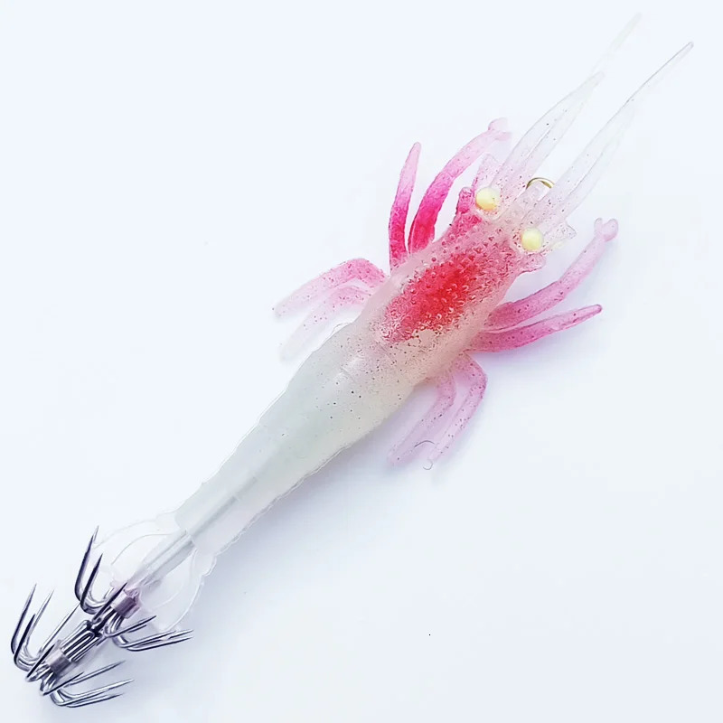 1PC 11cm10g Soft Fishing Lure Shrimp Squid Hook Artificial Bait Glow Octopus Cuttlefish pesca Tackle 241024