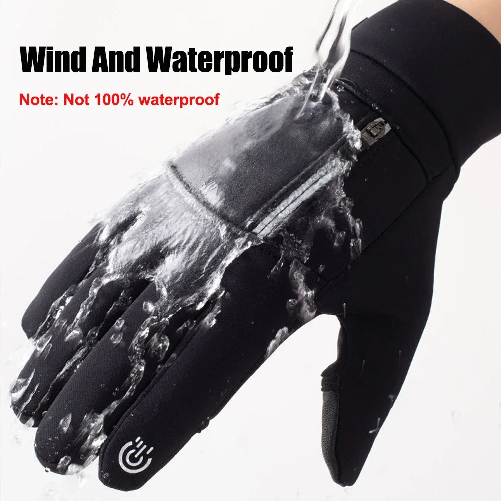 Winter Warm Touch Screen Gloves Outdoor Windproof Waterproof Coldproof Men Driving Cycling Fishing Ski 241024