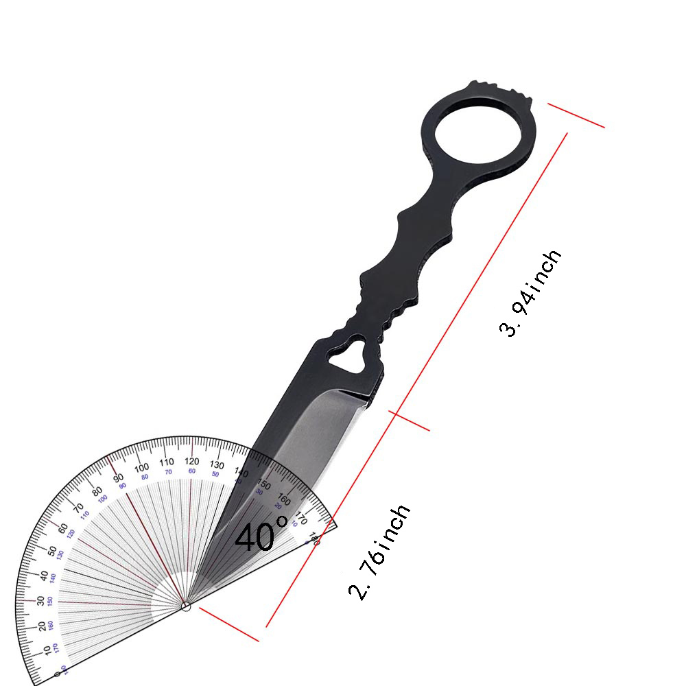 Fixed Blade Knife SOCP Hunting Camping Defensed Knife with K-ydex Clip, Lightweight Full-Tang Black