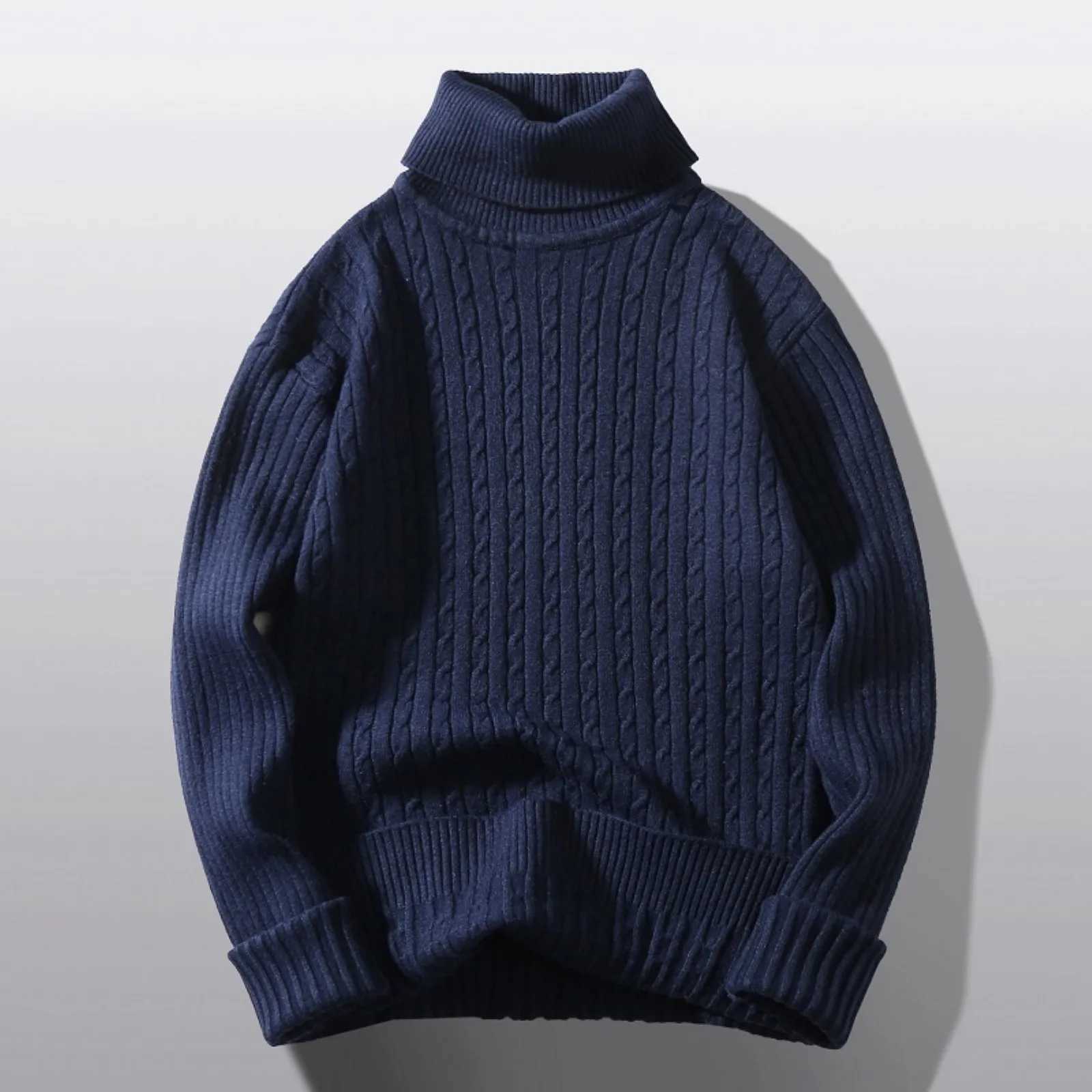 2024 New Winter Slim Mens Turtleneck Sweater Winter Casual Mens Knitted Sweater Keep Warm Fitness Men Pullovers Sweaters LX241024