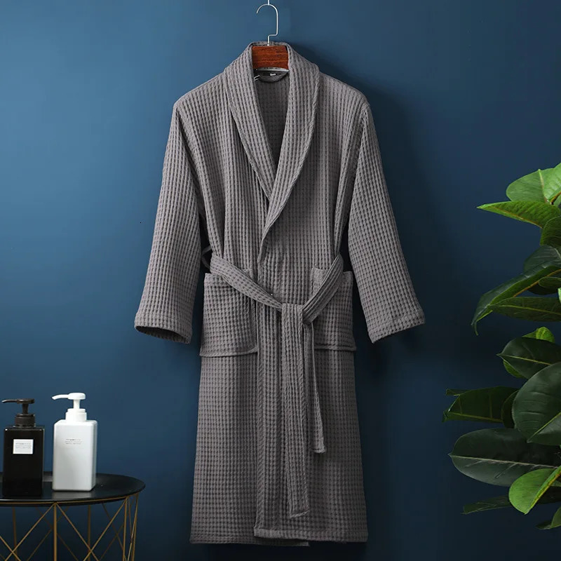 Womens 100% pure cotton looped bathroom absorbent towel sleepwear spa el long bath robe kimono plus size dress couple 241023