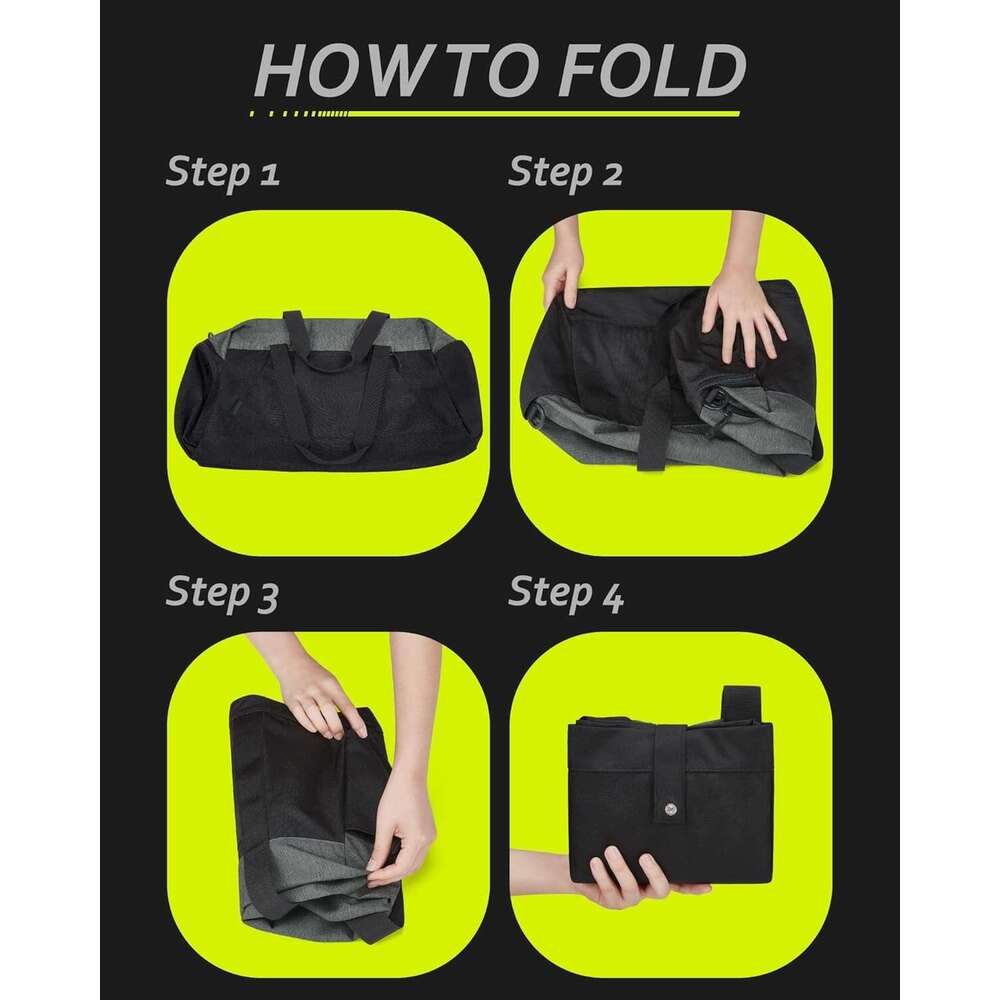 BAGSMART Gym Bags Men Women, Foldable Bag, Lightweight Weekender Duffel With Shoe Compartment, Water Resistant Workout Duffle Sports Bag for Travel Yo