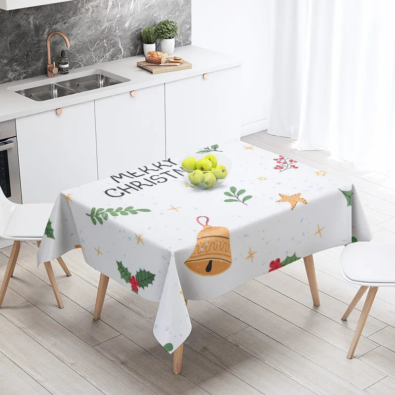Home dining table decoration and rectangular dining table accessories waterproof cloth anti dyeing restaurant Merry Christmas 241024