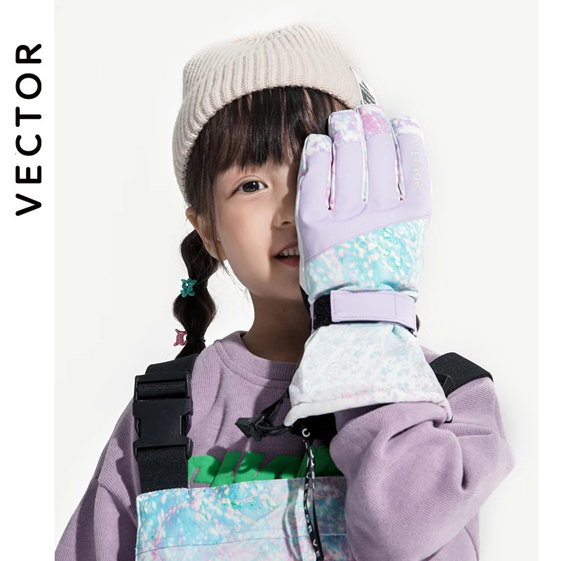 Girls Boys Waterproof Warm Gloves Winter Professional Ski Snow Kids Windproof Skiing Snowboard Riding 241024