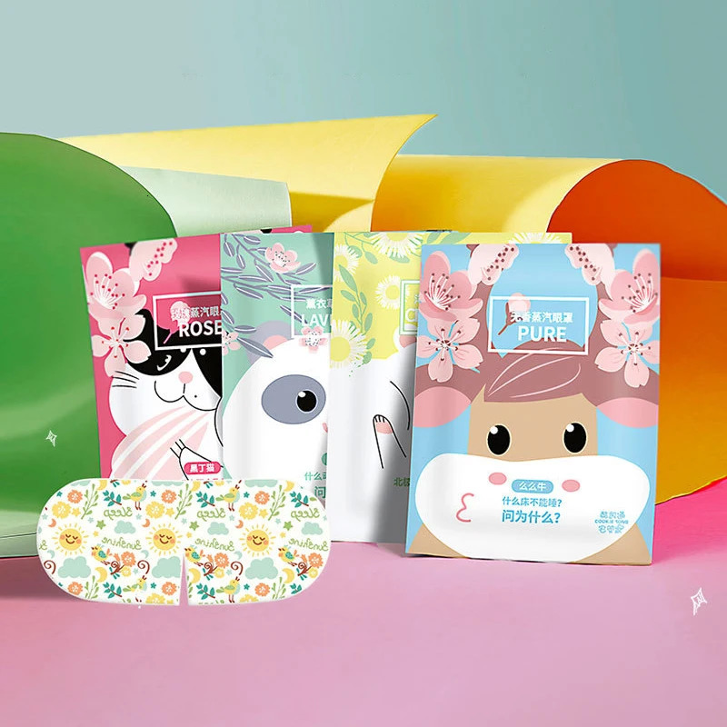 20pcs cartoon steam sleep facial mask compressed lavender plant perfume sleep eye mask Spa anti dark circulation relax eye mask 241024