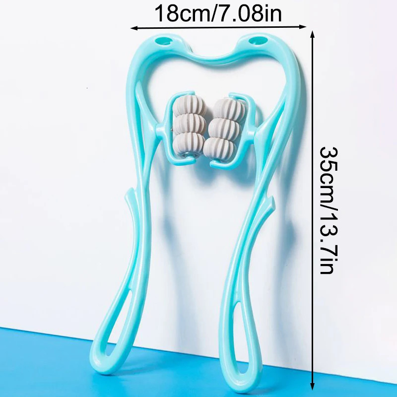 Cervical Neck Massager Manual Clamp Multifunctional Kneading Roller 6Ball Shoulder And Relaxation 241024