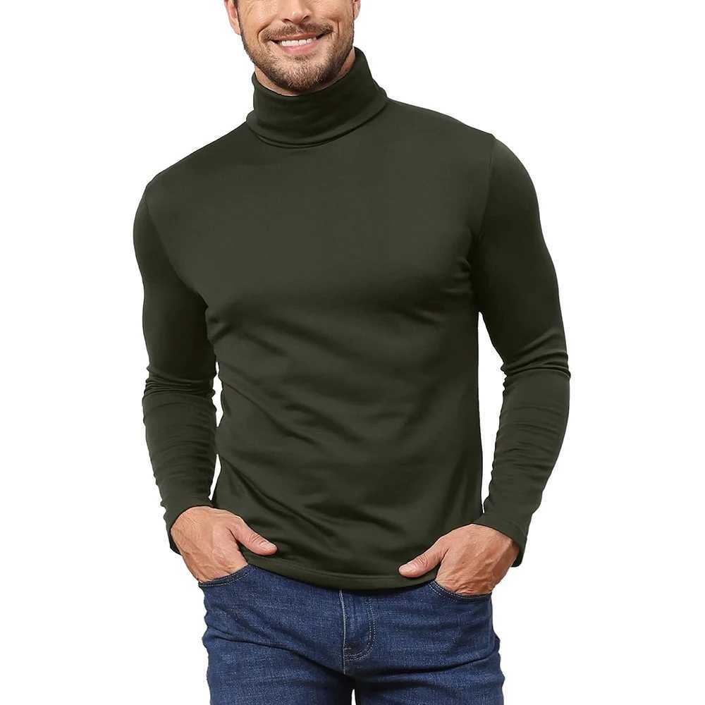 New Mens Long Sleeve Lightweight Turtleneck Pullover Oversized Solid Color Sweatshirts Autumn Black Sweater Outdoor Streetwear LX241024
