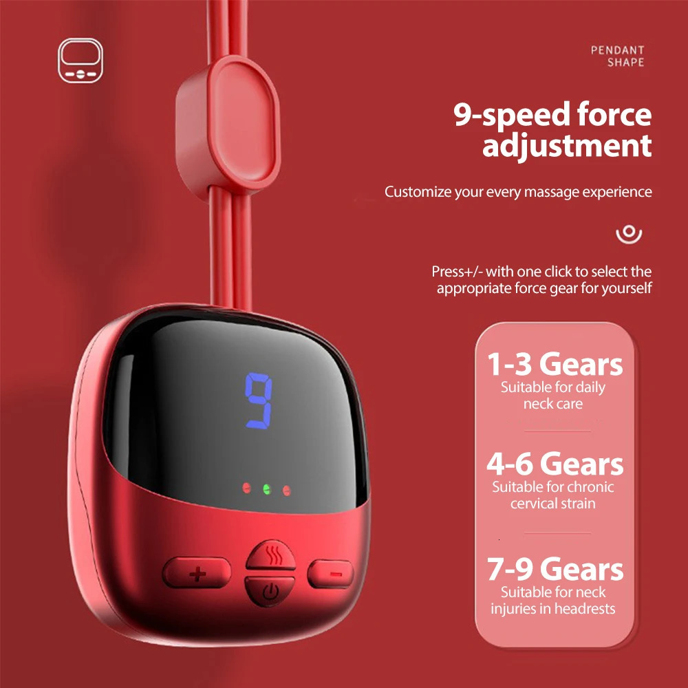 Electric Neck Massager Ems MicroCurrent Cervical Spine Portable Muscle Stimulator Rechargeable Massage Machine 241024